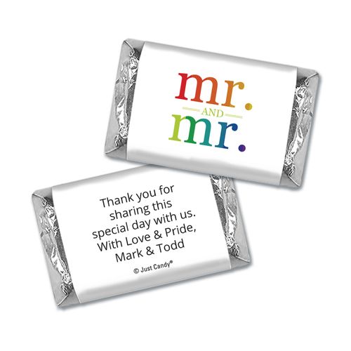 Personalized Mini Wrappers Only - Gay Wedding Mr. & Mr. Rainbow
