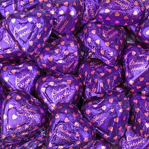 Chocolate Caramel Purple Hearts