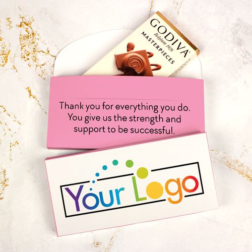 Deluxe Personalized Add Your Logo Godiva Chocolate Bar in Gift Box