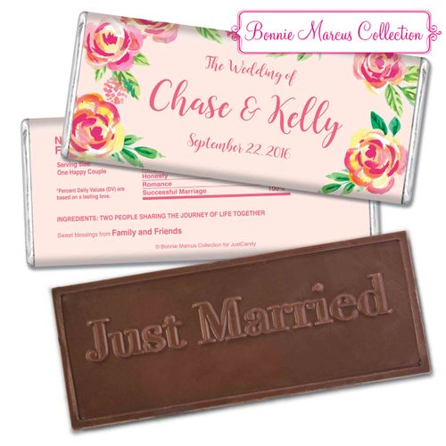 Personalized Bonnie Marcus Embossed Chocolate Bar In the Pink Wedding Favors by Bonnie Marcus