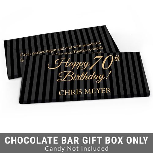 Deluxe Personalized 70th Birthday Candy Bar Favor Box