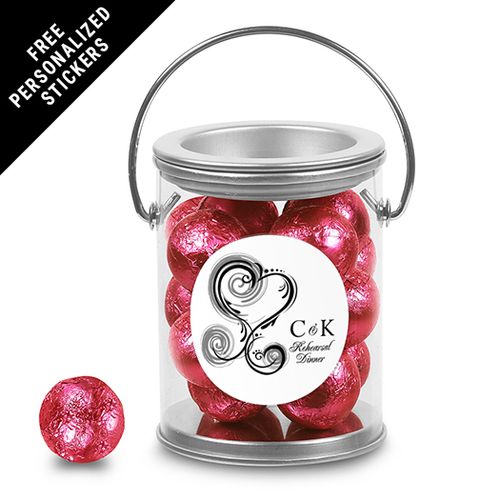 Rehearsal Dinner Personalized Paint Can Swirled Hearts (25 Pack)