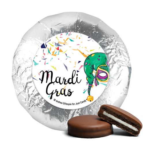 Mardi Gras Jammin' Jester Hats 1.25" Stickers (48 Stickers)