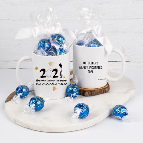 Personalized The One Where We Got Vaccinated 11oz Mug with Lindt Truffles