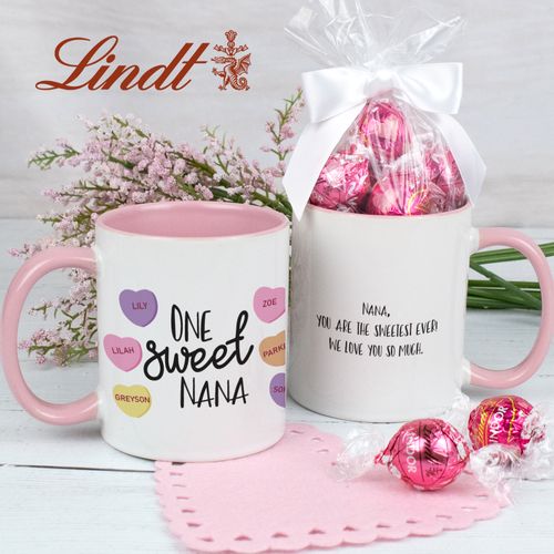 Personalized Six Sweet Hearts 11oz Mug with Lindt Truffles
