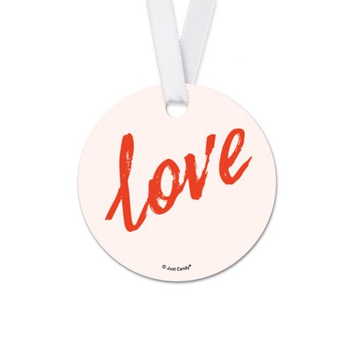 Script Love Anniversary Round Favor Gift Tags (20 Pack)