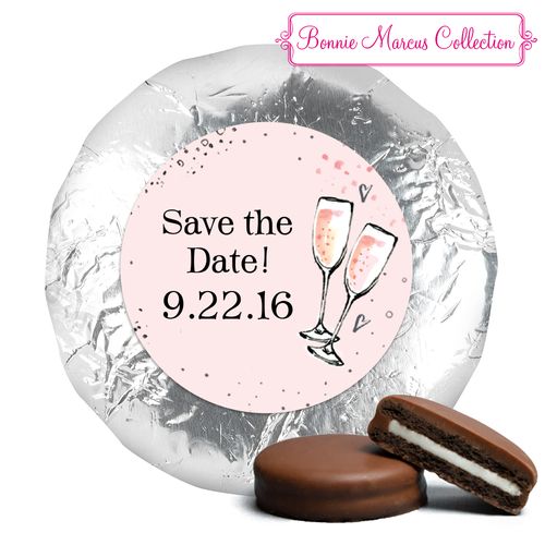 The Bubbly Save the Date Favors Milk Chocolate Covered Oreo Assembled