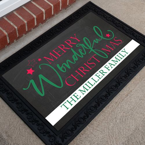 Personalized 18" x 30" Doormat Merry Wonderful Christmas