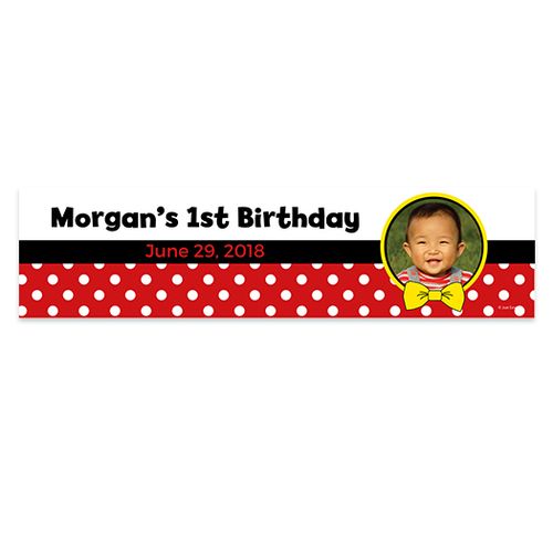 Personalized Mickey Mouse Theme Photo Birthday 5 Ft. Banner