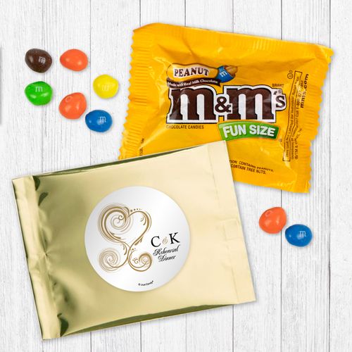 Personalized Rehearsal Dinner Swirled Hearts - Peanut M&Ms