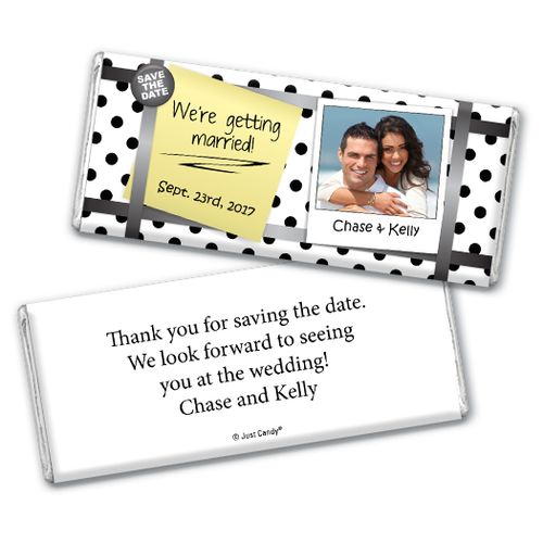Post It Up Save the Date Announcements Personalized Hershey's Bar Assembled