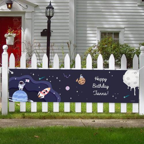 Personalized Space Birthday 5 Ft. Banner - Out of this World