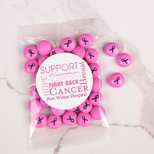 Personalized Breast Cancer Awareness Candy Bag with JC Chocolate Minis - Strength in Words