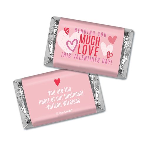 Personalized Valentine's Day Hershey Miniature Wrappers Only - Sending Much Love