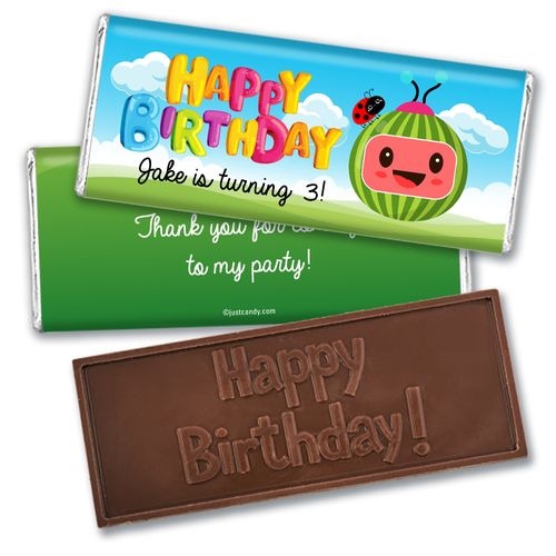 Personalized Kids Birthday Embossed Chocolate Bars - Cooky Melon