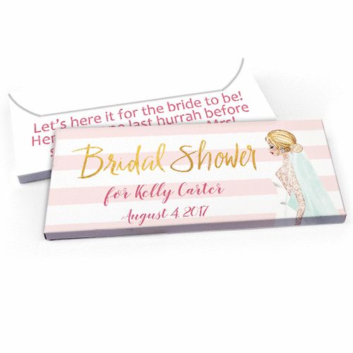 Deluxe Personalized Bridal March Bridal Shower Candy Bar Favor Box