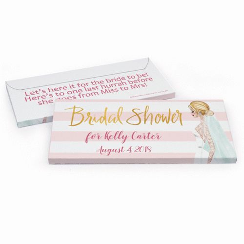 Deluxe Personalized Bridal March Bridal Shower Chocolate Bar in Gift Box