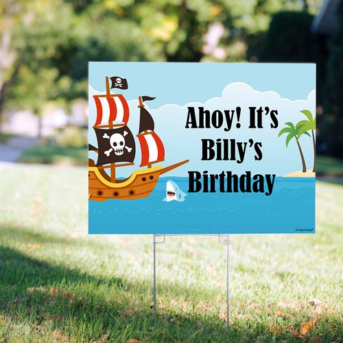 Personalized Kids Birthday Yard Sign Pirate