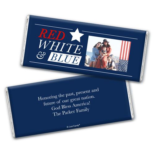 Personalized 4th of July All-American Photo Chocolate Bar Wrappers Only