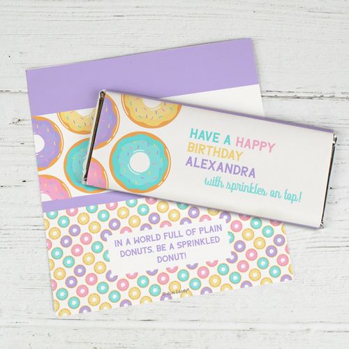 Personalized Donut Birthday Chocolate Bar Wrappers Only - Donut Party