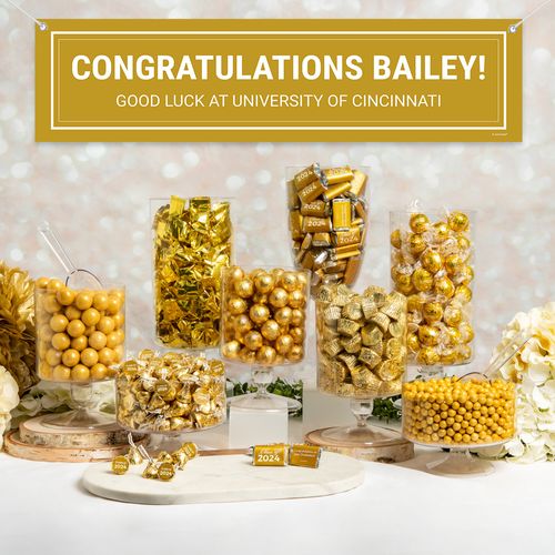 Personalized Gold Graduation School Color Deluxe Candy Buffet