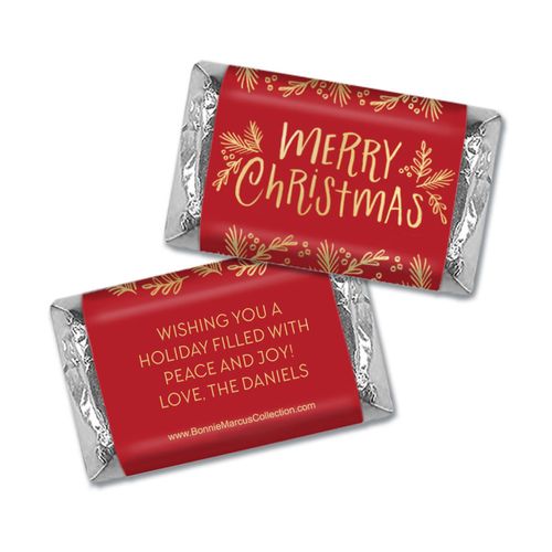 Personalized Bonnie Marcus Joyful Gold Christmas Mini Wrappers Only