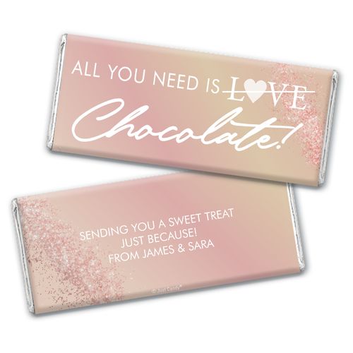 Personalized Valentine's Day Chocolate Bar and Wrapper - All You Need is Chocolate