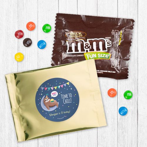 Personalized Party Sloth Birthday Milk Chocolate M&Ms