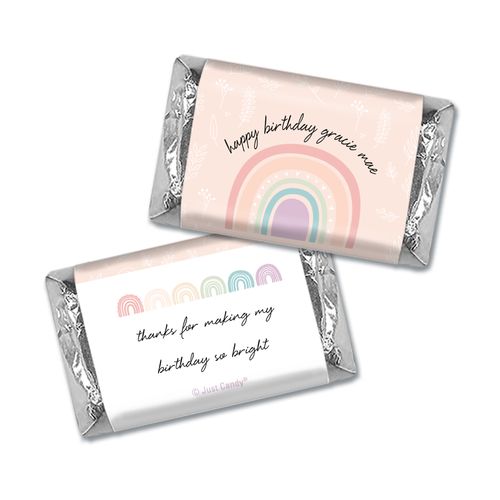 Personalized Rainbow Birthday Hershey's Miniatures Wrappers - Watercolor Rainbows