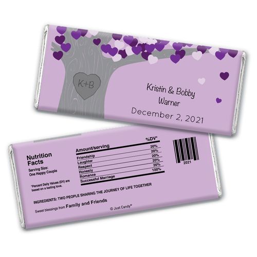 Tree of Love Personalized Chocolate Bar Wrappers