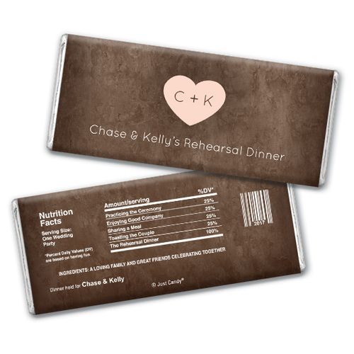 On the Menu Rehearsal Dinner Favor Personalized Hershey's Bar Assembled