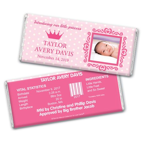 Bonnie Marcus Collection Personalized Wrapper Polka Dots & Crown Girl Birth Announcement