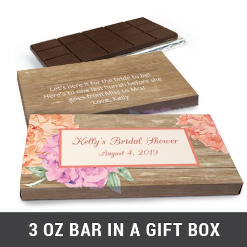 Deluxe Personalized Blooming Joy Chocolate Bar in Gift Box (3oz Bar)