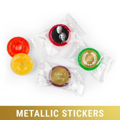 Personalized Life Savers 5 Flavor Hard Candy - Metallic Anniversary Now & Then