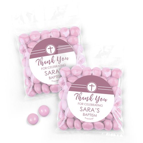 Personalized Baptism Blue Cross Candy Bags - Just Candy Milk Chocolate Minis