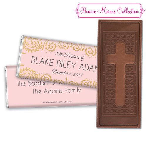 Personalized Bonnie Marcus Scroll Baptism Embossed Chocolate Bar