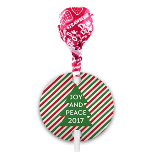Personalized Ho Ho Ho's Christmas Dum Dums with Gift Tag (75 pops)