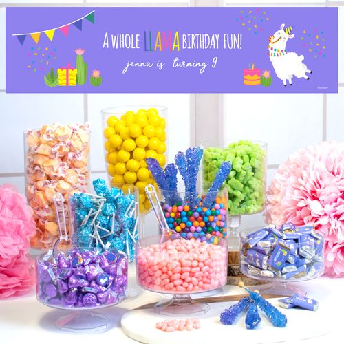 Personalized Deluxe Llama Birthday Candy Buffet - Llama Party