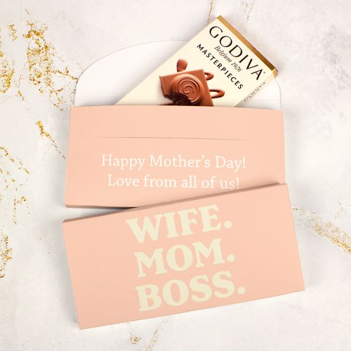 Personalized Wife Mom Boss Mother's Day Godiva Chocolate Bar in Gift Box