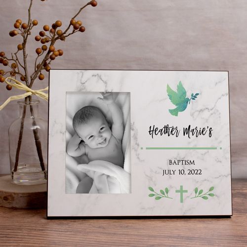 Personalized Picture Frame - Baptism Dove