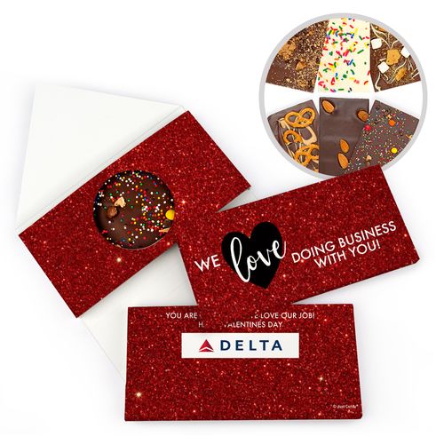 Personalized Corporate Dazzle Valentine's Day Gourmet Infused Belgian Chocolate Bars (3.5oz)