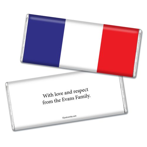 French Flag Personalized Hershey's Bar Assembled
