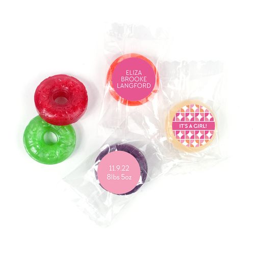 Bonnie Marcus Personalized LifeSavers 5 Flavor Hard Candy It's a Girl Hearts Birth Announcement (300 Pack)