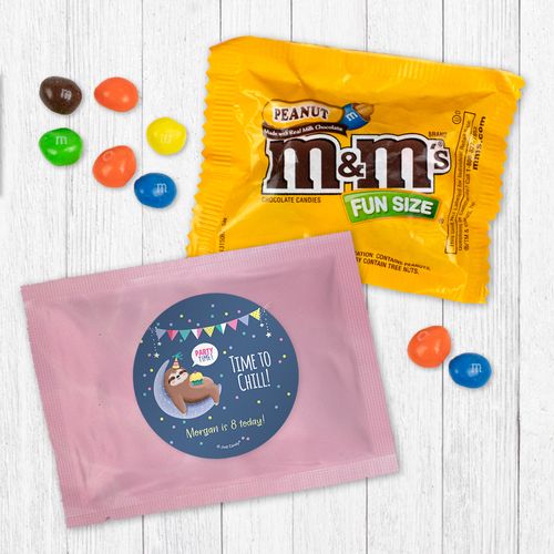 Personalized Party Sloth Birthday Peanut M&Ms