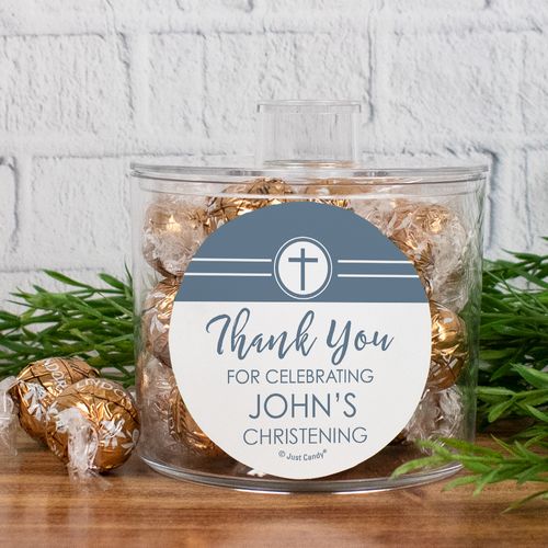 Personalized Christening-Modern Lindor Truffles Canister Gift