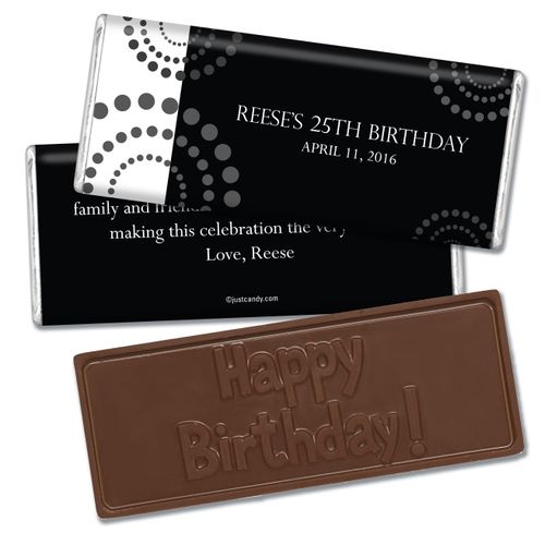 Birthday Personalized Embossed Chocolate Bar Dotted Whirls