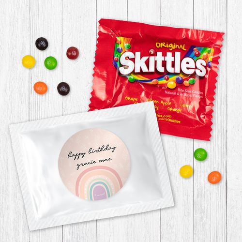 Personalized Rainbow Birthday Skittles - Watercolor Birthday
