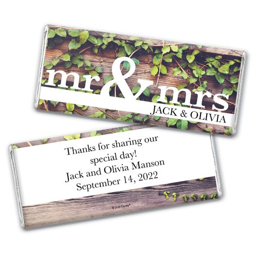 Personalized Mr. & Mrs. Rustic Wedding Chocolate Bar Wrappers