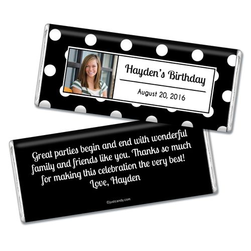 Birthday Polka Dot Photo Personalized Hershey's Bar Assembled