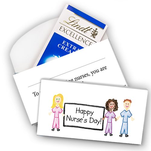 Deluxe Personalized Nurse Appreciation Lindt Chocolate Bar in Gift Box- Scribble Nurses